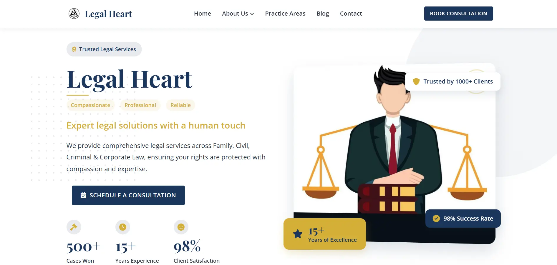 Legal Heart law firm website preview