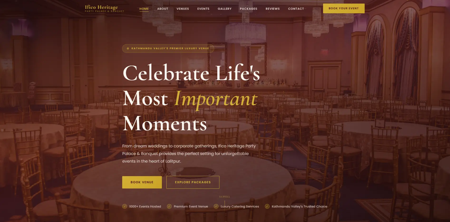 Banquet & Party Palace Website preview