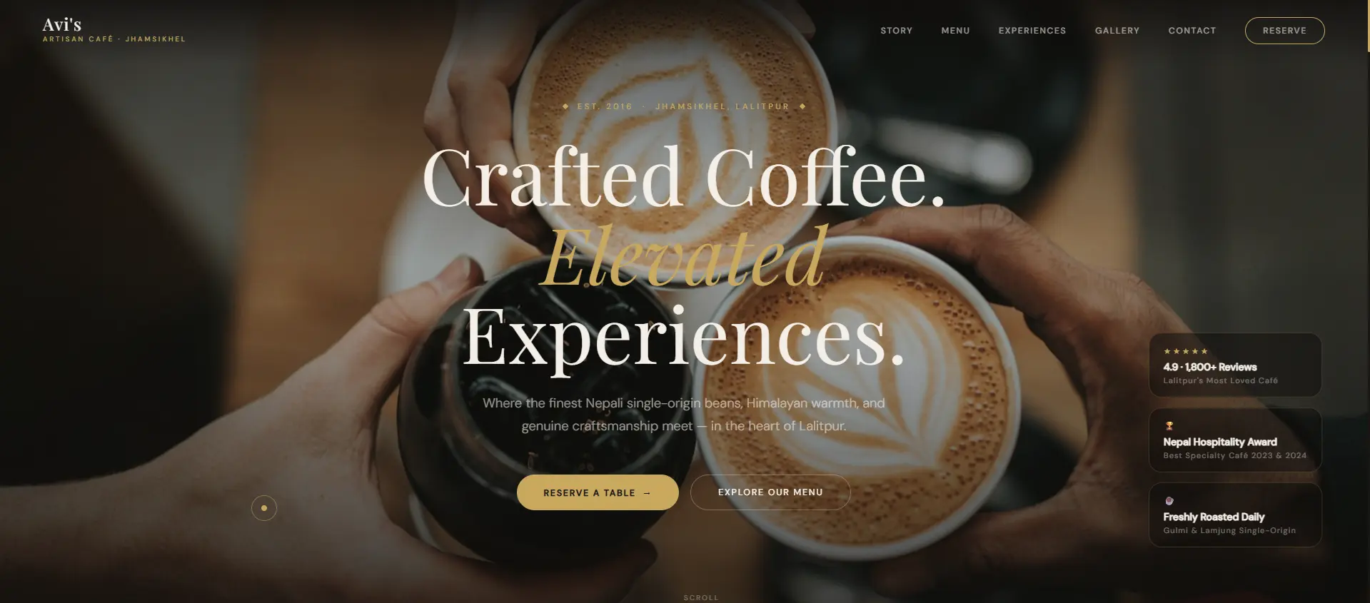 Luxury Caf&eacute; Website preview
