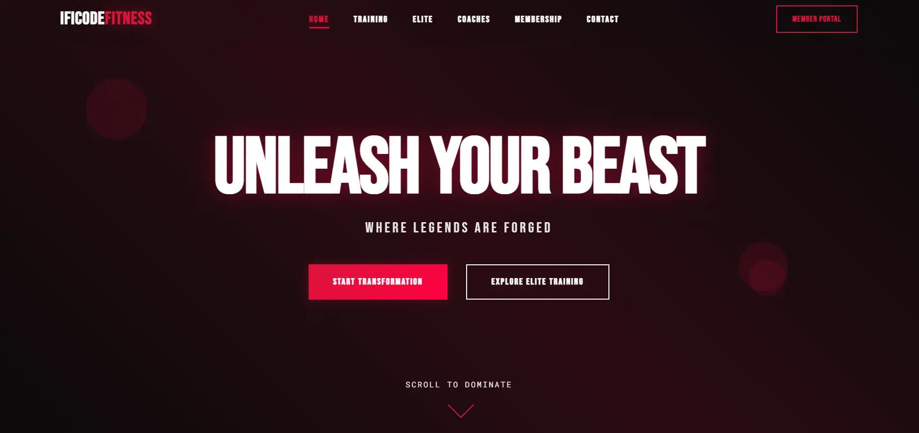 Gym website sample preview